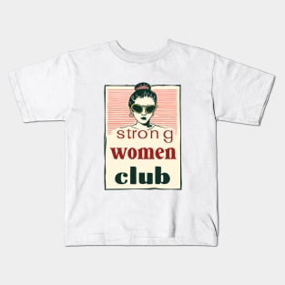 Vintage Vogue: 'Strong Women Club' Fashionista Illustration Poster Kids T-Shirt